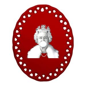 Queen RIP Queen Elizabeth II Bubble Gum Funny Royal Family UK Flag Ceramic Oval Ornament