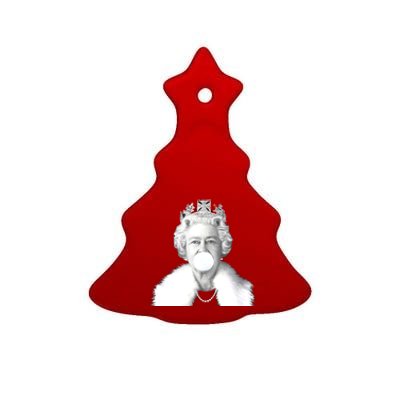 Queen RIP Queen Elizabeth II Bubble Gum Funny Royal Family UK Flag Ceramic Tree Ornament