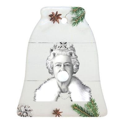 Queen RIP Queen Elizabeth II Bubble Gum Funny Royal Family UK Flag Ceramic Bell Ornament