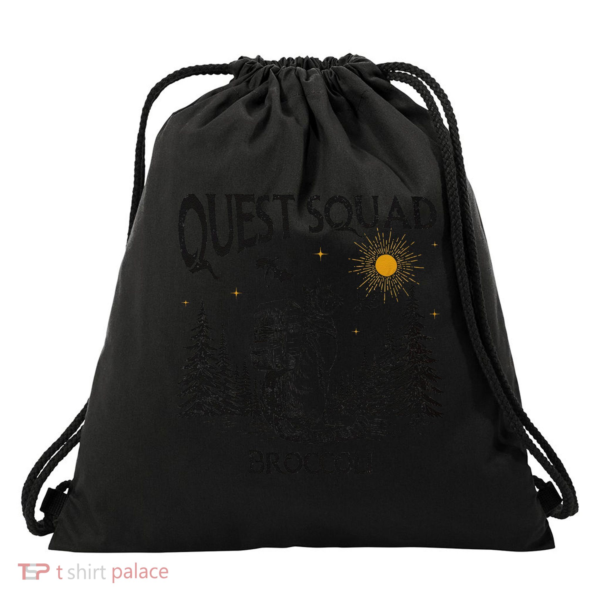 Quest Squad 4th Wing Wingleader Dragon Broccoli Drawstring Bag