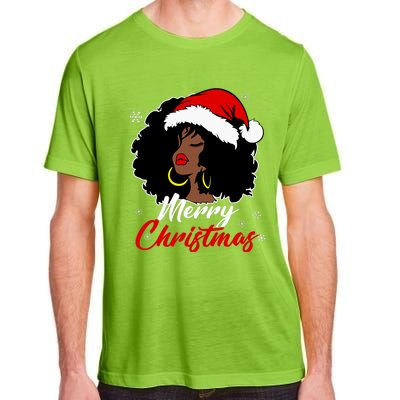 Queen Santa African American Merry Christmas Melanin Adult ChromaSoft Performance T-Shirt