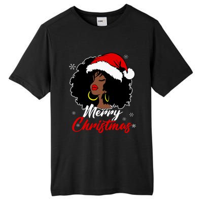 Queen Santa African American Merry Christmas Melanin Tall Fusion ChromaSoft Performance T-Shirt