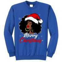 Queen Santa African American Merry Christmas Melanin Tall Sweatshirt