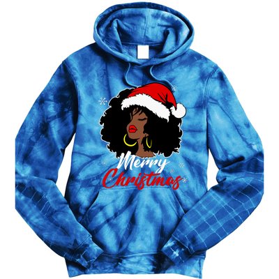 Queen Santa African American Merry Christmas Melanin Tie Dye Hoodie