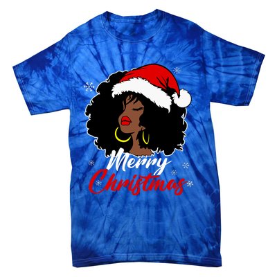 Queen Santa African American Merry Christmas Melanin Tie-Dye T-Shirt