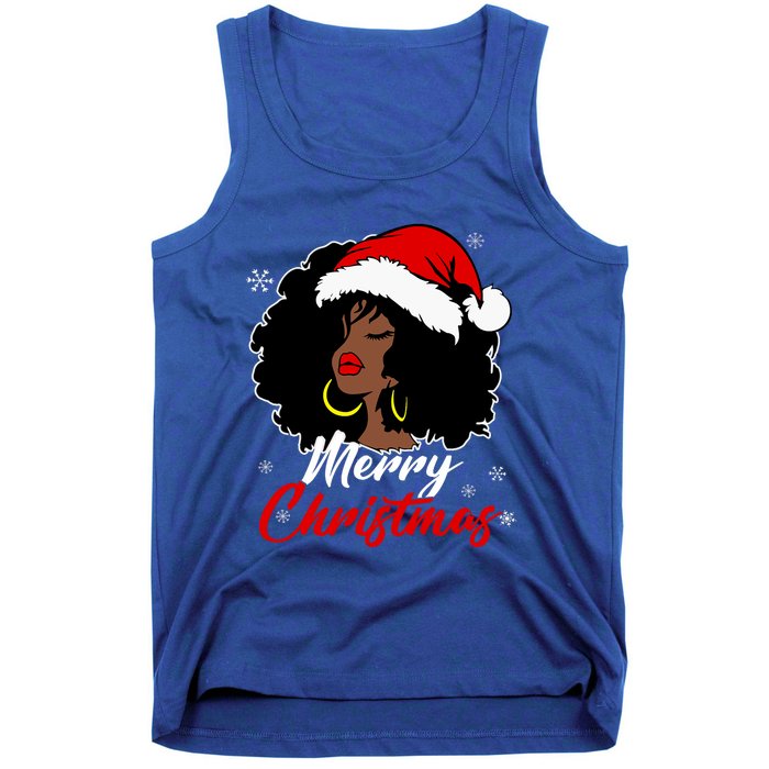 Queen Santa African American Merry Christmas Melanin Tank Top