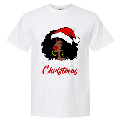 Queen Santa African American Merry Christmas Melanin Garment-Dyed Heavyweight T-Shirt