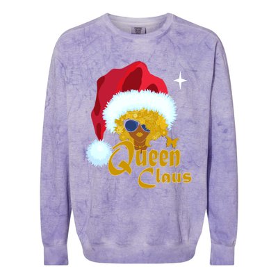 Queen Santa African American Christmas Melanin Cool Gift Colorblast Crewneck Sweatshirt