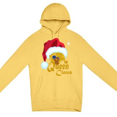 Queen Santa African American Christmas Melanin Cool Gift Premium Pullover Hoodie