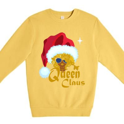 Queen Santa African American Christmas Melanin Cool Gift Premium Crewneck Sweatshirt