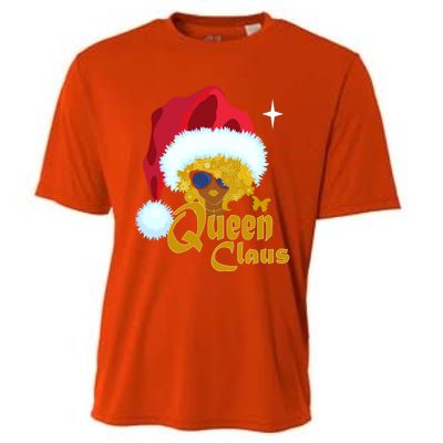 Queen Santa African American Christmas Melanin Cool Gift Cooling Performance Crew T-Shirt