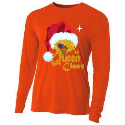 Queen Santa African American Christmas Melanin Cool Gift Cooling Performance Long Sleeve Crew