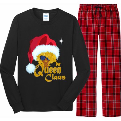 Queen Santa African American Christmas Melanin Cool Gift Long Sleeve Pajama Set