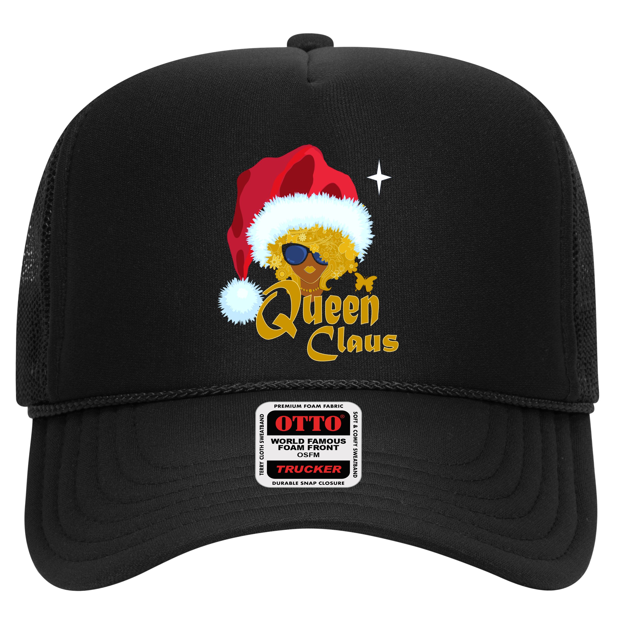 Queen Santa African American Christmas Melanin Cool Gift Trucker Hat