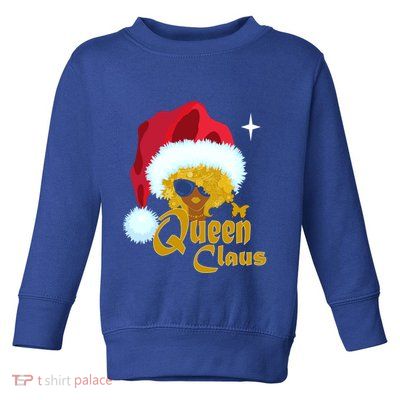 Queen Santa African American Christmas Melanin Cool Gift Toddler Sweatshirt