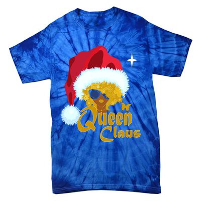 Queen Santa African American Christmas Melanin Cool Gift Tie-Dye T-Shirt