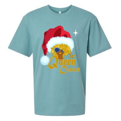 Queen Santa African American Christmas Melanin Cool Gift Sueded Cloud Jersey T-Shirt