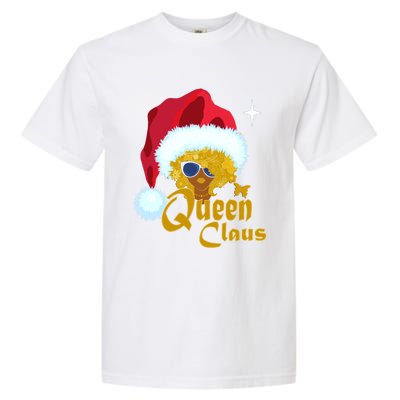 Queen Santa African American Christmas Melanin Cool Gift Garment-Dyed Heavyweight T-Shirt