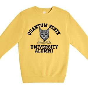 Quantum State Alumni Schrodingers Cat Funny Science Premium Crewneck Sweatshirt