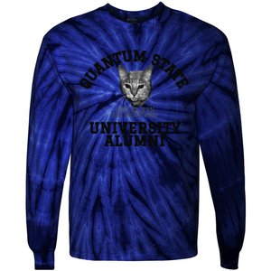 Quantum State Alumni Schrodingers Cat Funny Science Tie-Dye Long Sleeve Shirt