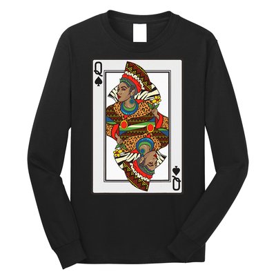Queen Spades African American Card Halloween Gift Long Sleeve Shirt