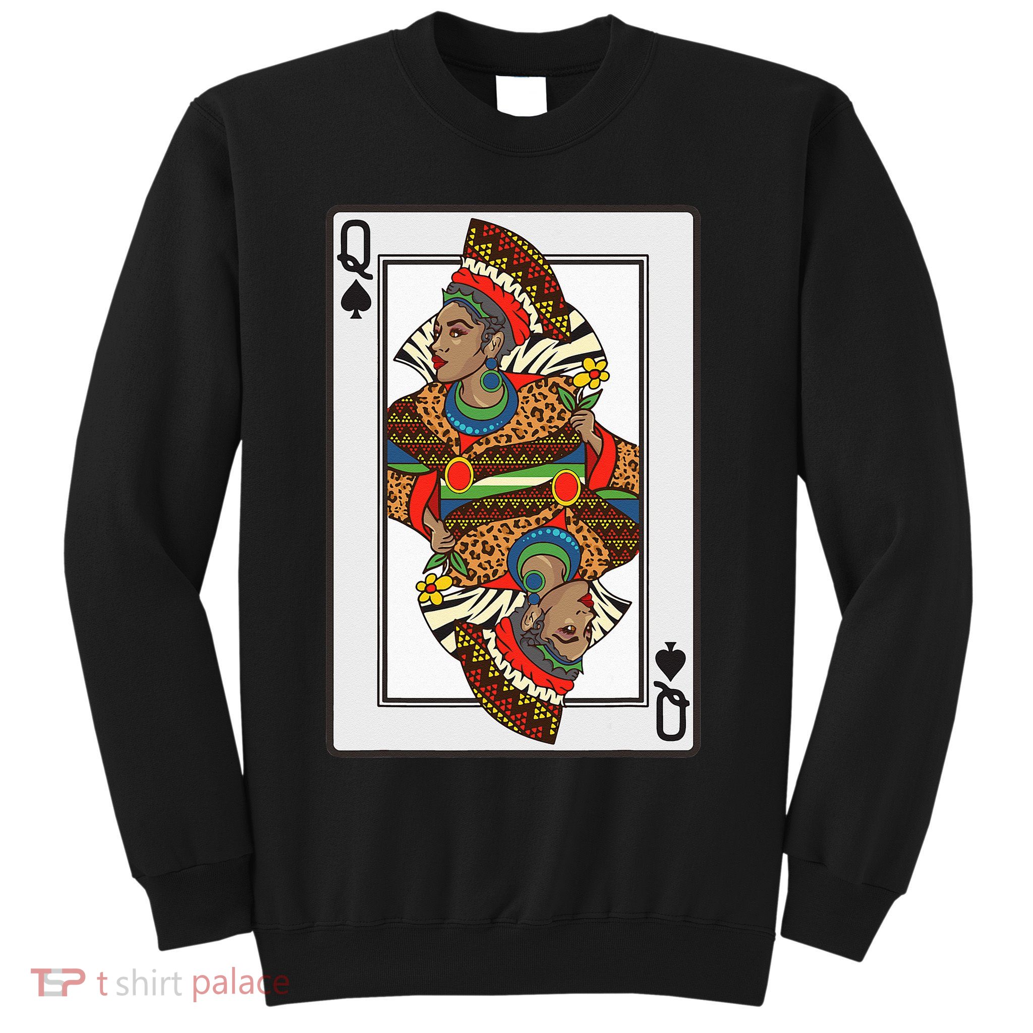 Queen Spades African American Card Halloween Gift Sweatshirt