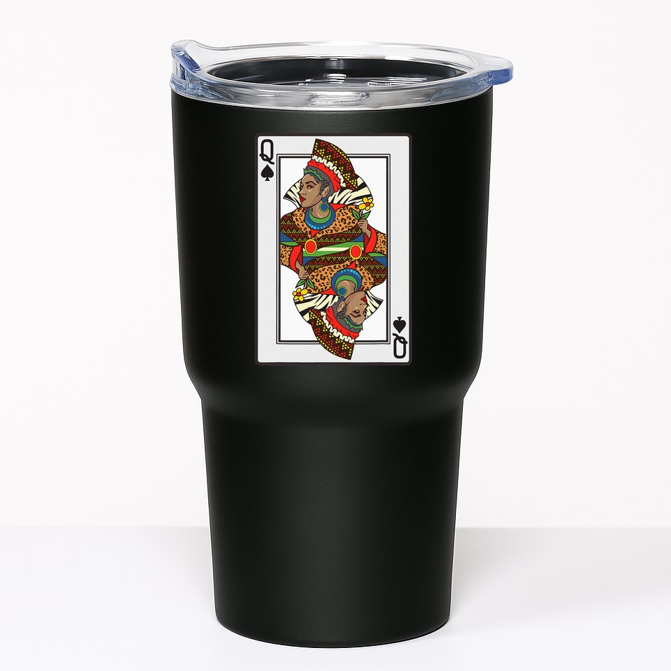 Queen Spades African American Card Halloween Gift Tumbler