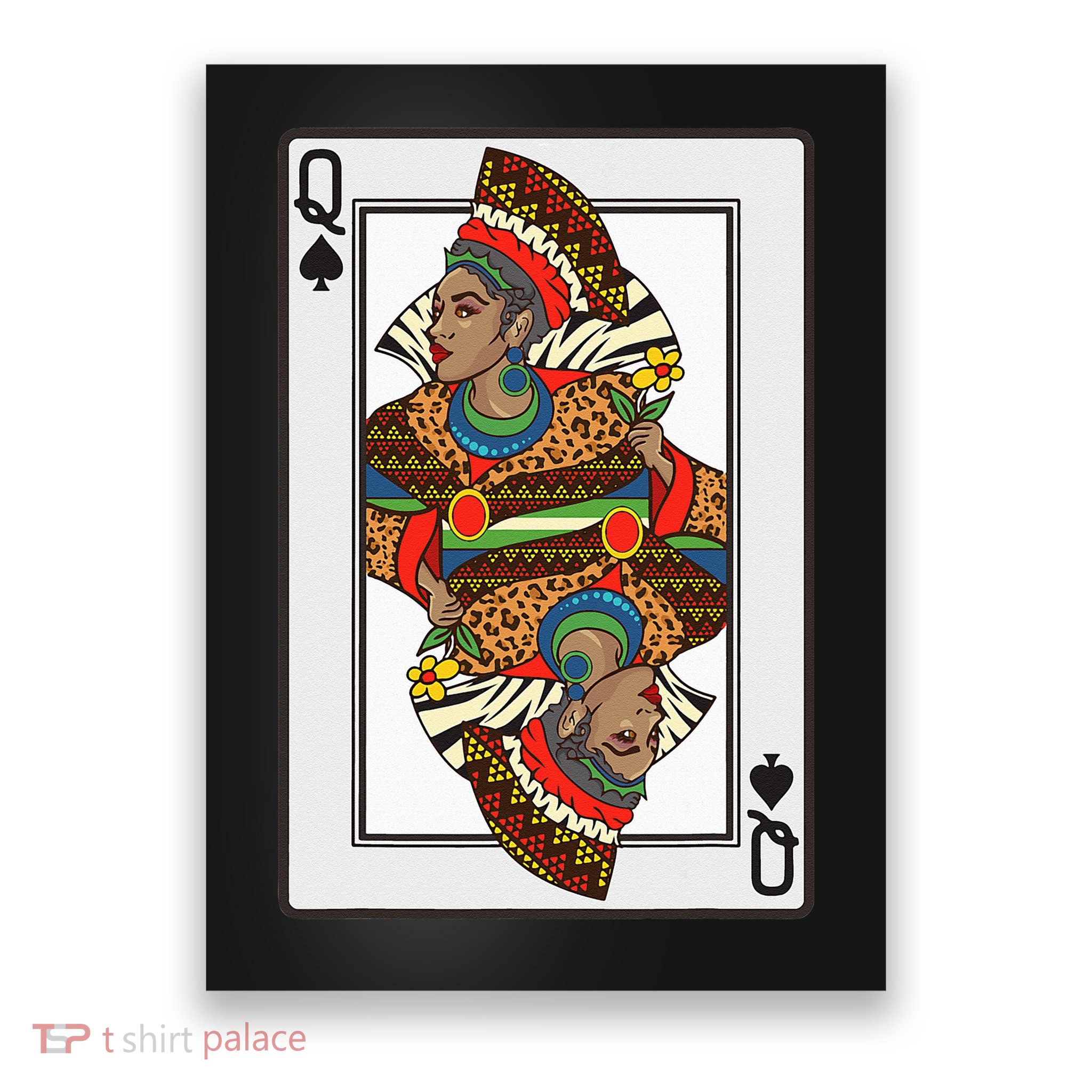 Queen Spades African American Card Halloween Gift Poster