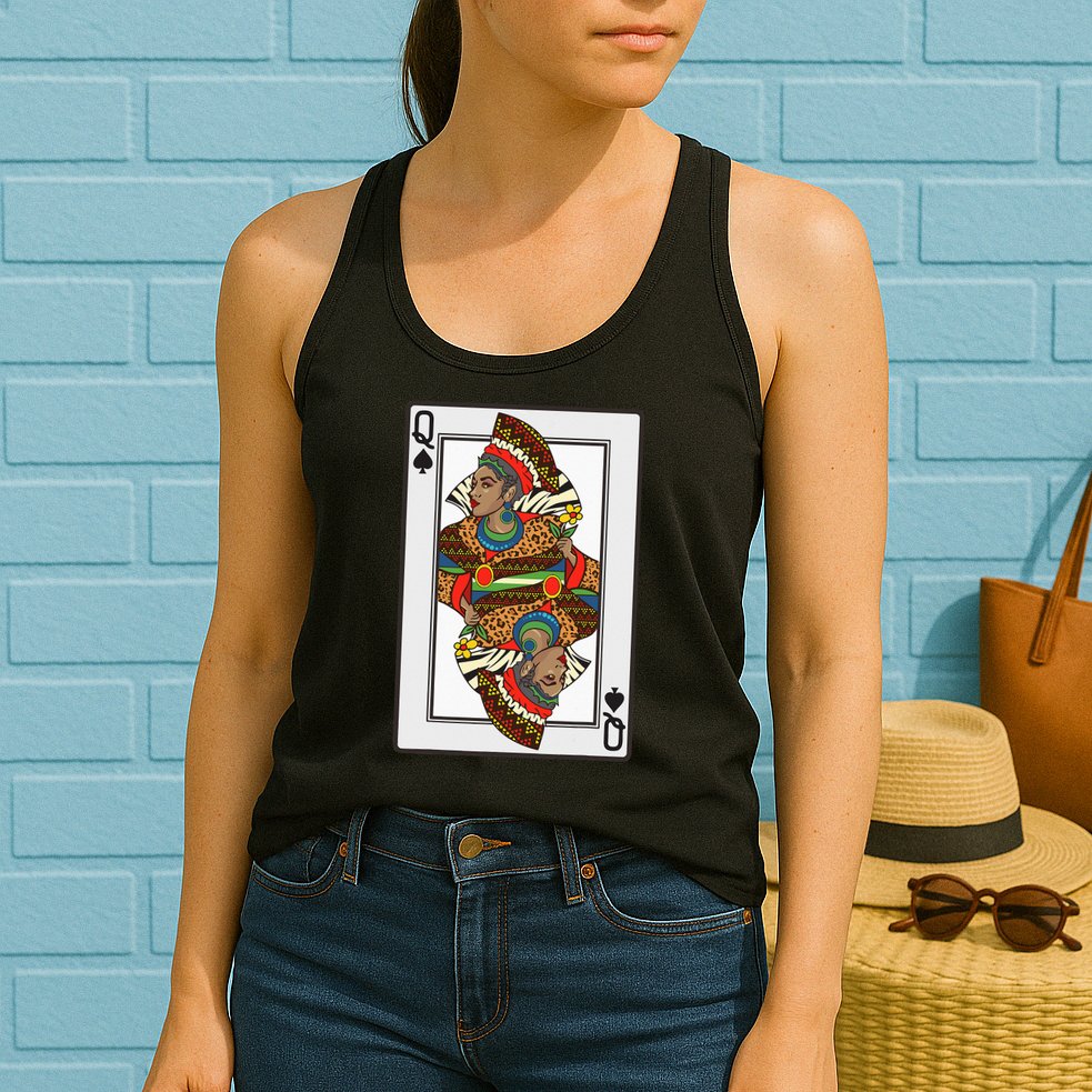 Queen Spades African American Card Halloween Gift Womens Tank Top
