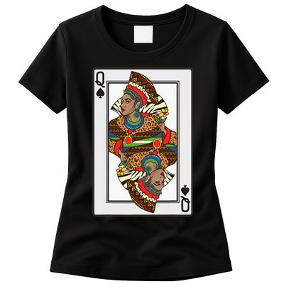 Queen Spades African American Card Halloween Gift Womens T-Shirt