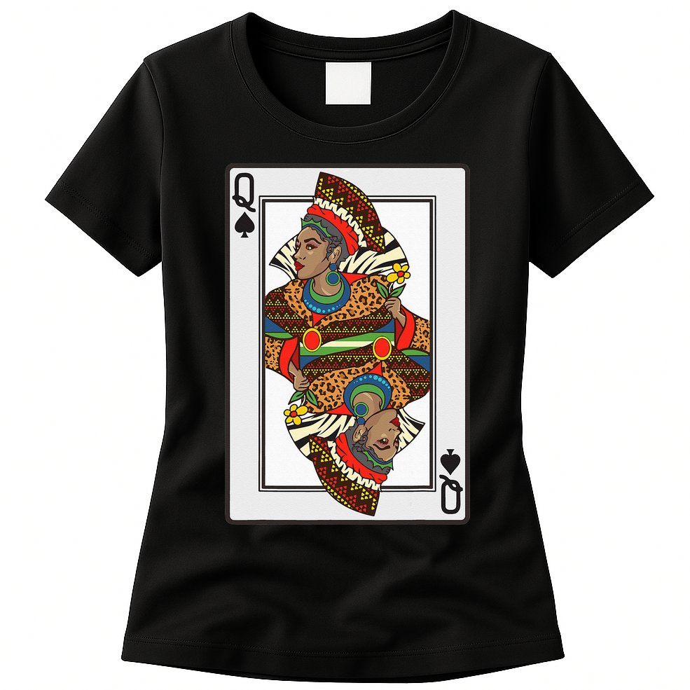 Queen Spades African American Card Halloween Gift Womens T-Shirt