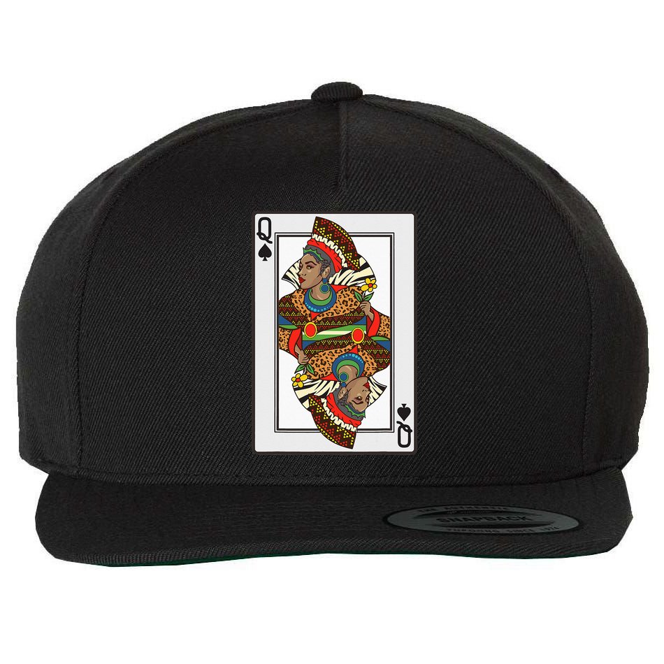 Queen Spades African American Card Halloween Gift Wool Snapback Cap