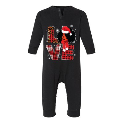 Queen Santa African American Merry Christmas Melanin Infant Fleece One Piece