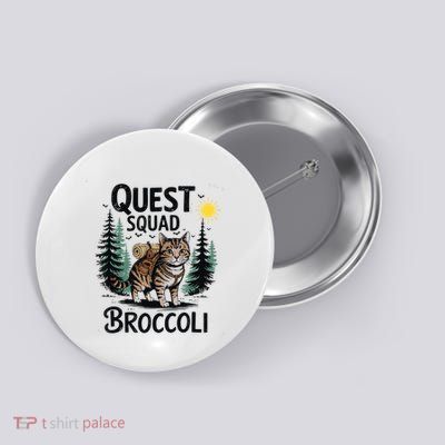 Quest Squad Broccoli Funny Cat Button