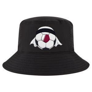 Qatar Soccer Ball Wearing Keffiyeh Cool Comfort Performance Bucket Hat