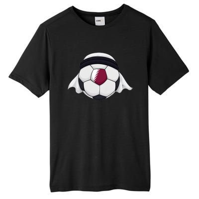 Qatar Soccer Ball Wearing Keffiyeh Tall Fusion ChromaSoft Performance T-Shirt