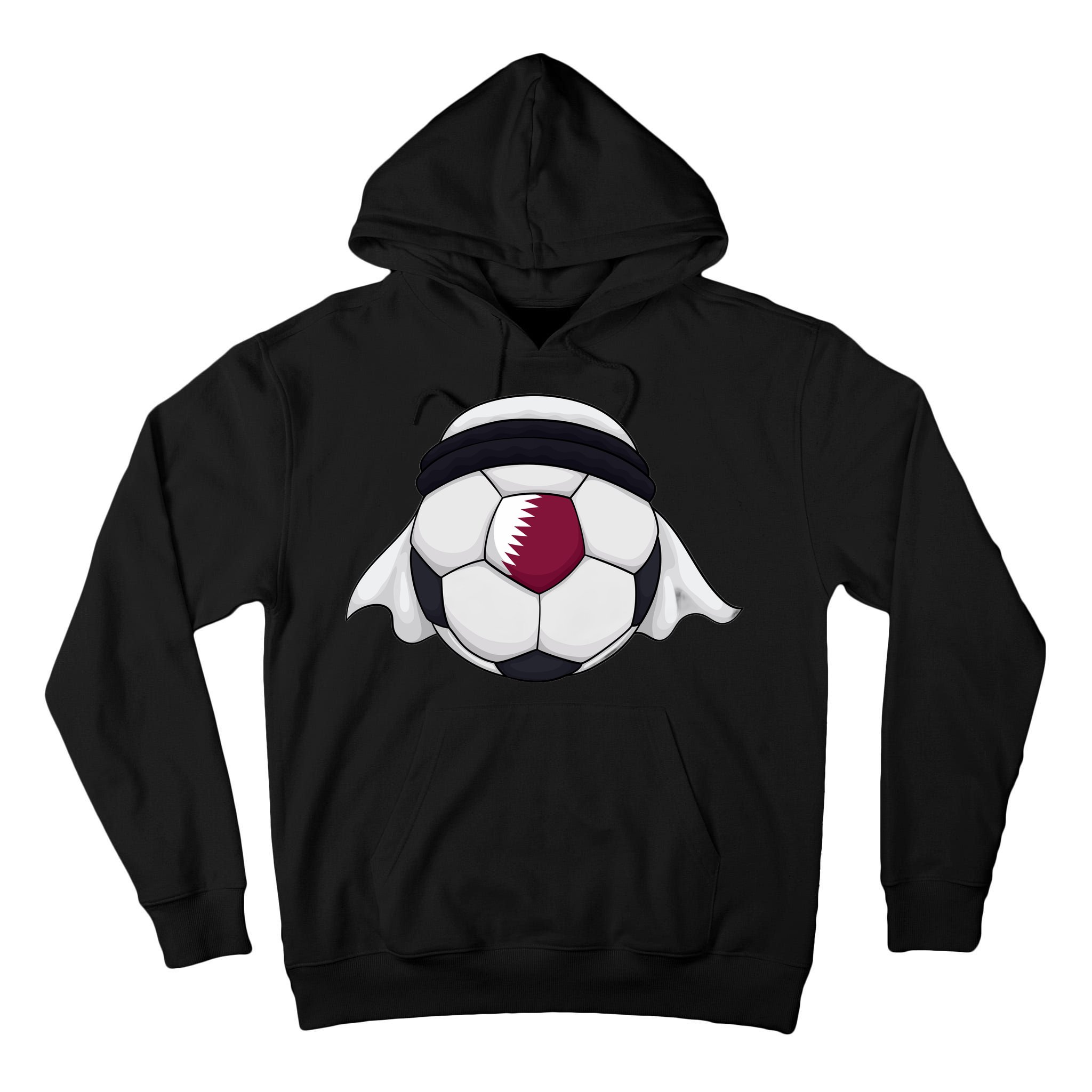Qatar Soccer Ball Wearing Keffiyeh Tall Hoodie