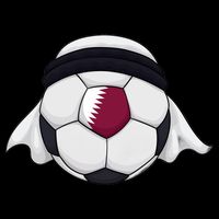 Qatar Soccer Ball Wearing Keffiyeh Visor