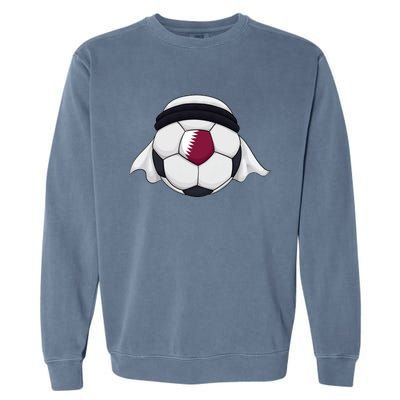 Qatar Soccer Ball Wearing Keffiyeh Garment-Dyed Sweatshirt