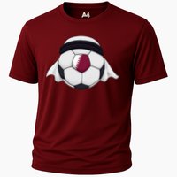Qatar Soccer Ball Wearing Keffiyeh Cooling Performance Crew T-Shirt
