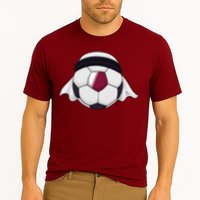 Qatar Soccer Ball Wearing Keffiyeh Cooling Performance Crew T-Shirt
