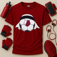 Qatar Soccer Ball Wearing Keffiyeh Cooling Performance Crew T-Shirt