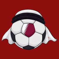 Qatar Soccer Ball Wearing Keffiyeh Cooling Performance Crew T-Shirt