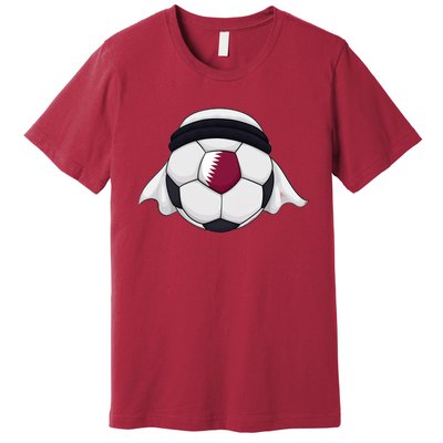 Qatar Soccer Ball Wearing Keffiyeh Premium T-Shirt