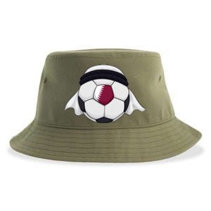 Qatar Soccer Ball Wearing Keffiyeh Sustainable Bucket Hat