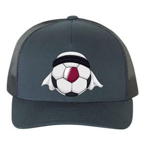 Qatar Soccer Ball Wearing Keffiyeh Yupoong Adult 5-Panel Trucker Hat