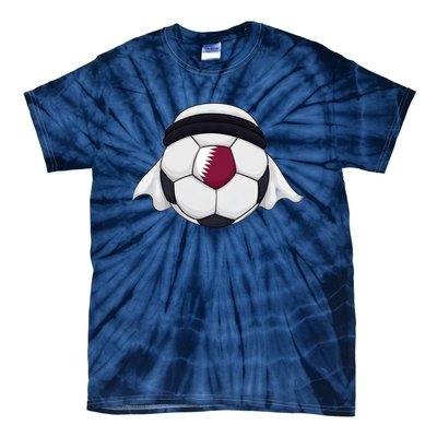 Qatar Soccer Ball Wearing Keffiyeh Tie-Dye T-Shirt