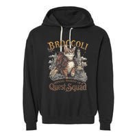 Quest Squad Broccoli Funny Cat Meme Cat Lover Bookworms Garment-Dyed Fleece Hoodie