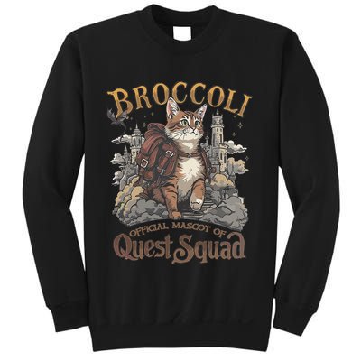 Quest Squad Broccoli Funny Cat Meme Cat Lover Bookworms Sweatshirt