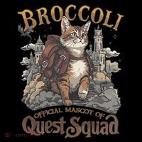 Quest Squad Broccoli Funny Cat Meme Cat Lover Bookworms Sweatshirt